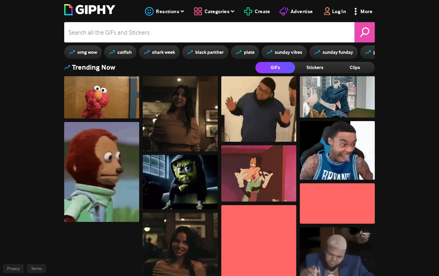 GIPHY 页面快照